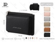 Tarjetero multifuncional de material completo para mujer, cierre de cremallera de 4 pulgadas, estilo minimalista - Product Image 1