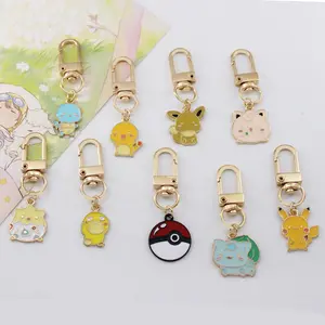 Chaveiro com pingente de liga charmander, chaveiro de desenho animado adorável, chaveiro personalizado para decoração, presente promocional, chaveiro