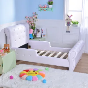 ילדי חדר שינה מיטת ריפוד מיטת נסיכת עיצוב לילדה מיטת יחיד
