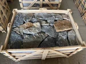 Unregelmäßige Form Zufälliges blaues Kalkstein gestapeltes Stein furnier für Kamin umstellung und Wand verkleidung - Product Image 6