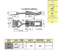 Loquet à levier réglable autobloquant pour remorque, armoire, boîte, pince de serrage, loquet de tirage, mini loquet à levier