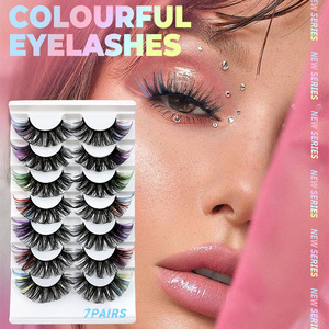 Offre Spéciale coloré 7 paires Eyeliner <span class=keywords><strong>cils</strong></span> <span class=keywords><strong>magnétiques</strong></span> ensemble 3D <span class=keywords><strong>Faux</strong></span> vison magnétique <span class=keywords><strong>faux</strong></span> <span class=keywords><strong>cils</strong></span> pleine bande <span class=keywords><strong>cils</strong></span> - Product Image 1