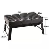Barbecue portable ultra-simple pour l'extérieur, mini barbecue au charbon de bois pliable de 35 cm, adapté au camping (2 à 3 personnes).