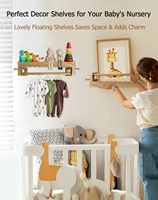 Étagères murales minimalistes pour enfants de 0,8 po d'épaisseur, 3 étagères flottantes festonnées avec crochets |   Étagères flottantes en bois imperméables pour enfants