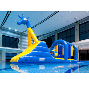 Système <span class=keywords><strong>de</strong></span> toboggan et <span class=keywords><strong>tapis</strong></span> <span class=keywords><strong>de</strong></span> jeu gonflables commerciaux pour piscine en mer profonde, avec motif hippocampe gonflable - Product Image 1