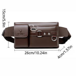 Bolso de Hombro/<span class=keywords><strong>Cintura</strong></span>/Pecho de Cuero PU Impermeable con Cierre y Logotipo Personalizado, para <span class=keywords><strong>Hombre</strong></span>, con Forma de Almohada, de Gran Capacidad, para Auriculares - Product Image 2