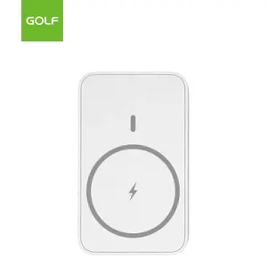 GOLF Customized Hot Selling Lithium Battery Pack Slim Size Magnetic Wireless Charging Case Power Bank 5000mah For Smart Phone
