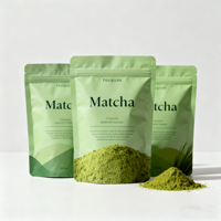 Sachet d'emballage personnalisé à fermeture éclair Doypack pour matcha, café, thé, 35 250g 500 grammes, grand sac en mylar pour le stockage alimentaire