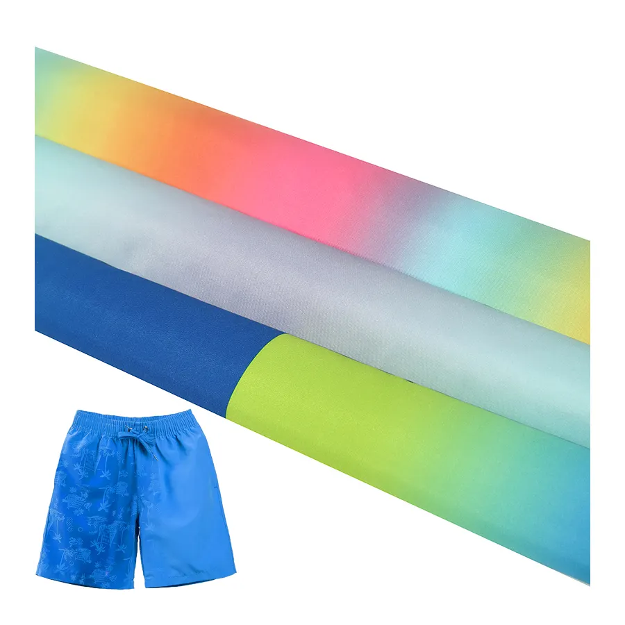 Tahan Air 100% Polyester Twill Sikat Magic Cetak Peach Skin Kain Microfiber untuk Pantai Pendek Sprei Pakaian Celana