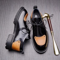 Brounvanm – chaussures en cuir solide pour hommes, chaussures de loisirs, à bout rond, à lacets, semelles épaisses, légères, pour le bureau et la carrière, printemps 2023