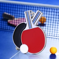 Porte-clés personnalisable fait main en alliage métallique, impression numérique, style dessin animé, souvenir de tennis de table, petit modèle, style national