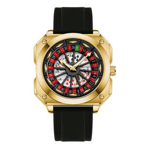 VA VOOM 2971 Cambling Plate Hombres Reloj Running Wheel Carousel Poker Personalidad Cross-border Relojes de cuarzo impermeables - Product Image 5