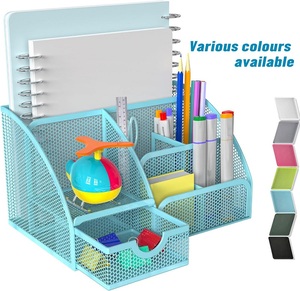 Đồ Dùng Văn Phòng 6 Ngăn Dụng Cụ Sắp Xếp Bàn Màu Xanh Đen Dụng Cụ Sắp Xếp Bàn Bằng Lưới Kim Loại Có Ngăn Kéo Mỏng - Product Image 2