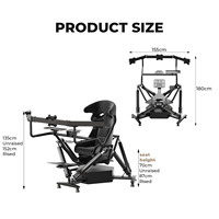Cockpit de simulateur de course Racebear à 6 axes, plateforme à mouvement complet, machine de jeu d'arcade, pédales réglables, base en aluminium, modèle 6029-1
