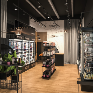 Meubles de magasin de maquillage à la mode idées de décoration présentoirs de magasin de parfums au détail présentoir cosmétique en bois - Product Image 1