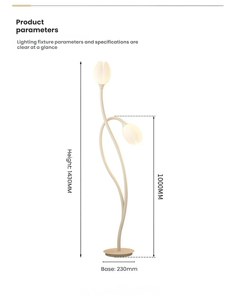 โคมไฟตั้งพื้นสไตล์ครีม JYLIGHTING โคมไฟตั้งพื้นรูปทรงดอกทิวลิปสำหรับห้องนั่งเล่น ห้องนอน โคมไฟข้างเตียง โคมไฟตั้งพื้นสร้างบรรยากาศ - Product Image 3