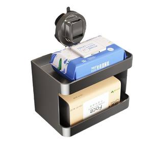 Porte-papier toilette mural rectangulaire gris anthracite à ventouse, sans perçage, design minimaliste - Product Image 2