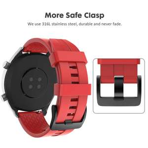 Cinturini in Silicone di Alta Qualità per <span class=keywords><strong>Huawei</strong></span> <span class=keywords><strong>GT2</strong></span> Watch 46mm con Fibbia Nera - Product Image 2