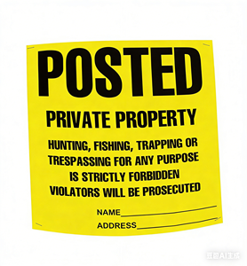 Etiquetas de Prohibición de Entrada con Alta Visibilidad, Señales de Propiedad Privada para Terrenos de Caza y Seguridad del Hogar - Product Image 1