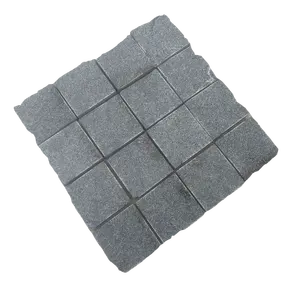 Pente de mão lateral 10x10 cm granito cinza escuro, pacote de 1.5 toneladas de madeira com pedra cubo de granito g654