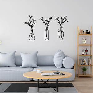 Vase mural décoratif moderne en métal noir pour chambre et salon – Vente en gros - Product Image 6