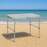 Table pliante en aluminium légère pour 4 personnes, design contemporain, pour la plage, le camping, le pique-nique, mobilier d'extérieur portable, pliable