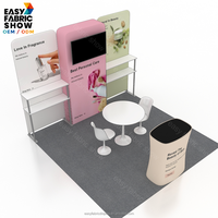 Stand d'exposition portable en aluminium 10x10, fournisseur de systèmes de stands, présentoirs cosmétiques, poids léger, toiles tendues
