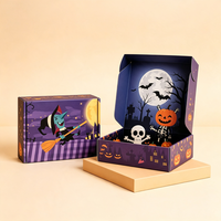 Boîte d'expédition en kraft personnalisée pour Halloween, imprimée, OEM ODM, emballage en papier pour coffrets cadeaux et bonbons