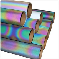 Vinilo Termotransferible Reflectante Arcoíris para Plotter o Máquina Láser, para Transferencia de Calor en Camisetas con Logotipo