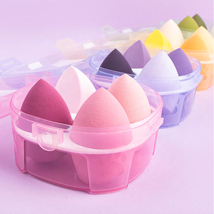 Nouveau Style 4 pièces/boîte éponges de beauté avec boîte en forme d'ours Logo personnalisé Marshmallow éponge de maquillage ensemble d'éponges - Product Image 6