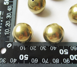 Cuentas de bolas huecas, espaciador de cuentas de latón crudo de 20mm, agujero de 1,5mm, hallazgos de joyería DIY - Product Image 3