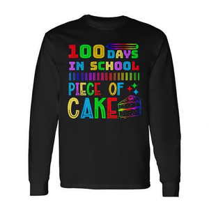 T-shirt à manches longues « 100 jours à l'école, c'est facile comme une promenade dans les rues », pour enseignants et étudiants - Product Image 2