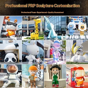 ประติมากรรมศิลปะสาธารณะขนาดใหญ่ทำจากไฟเบอร์กลาสตามสั่ง รูปทรงเรขาคณิต สัตว์ ภาพการ์ตูนนามธรรม ตกแต่งภูมิทัศน์เชิงพาณิชย์กลางแจ้ง - Product Image 6