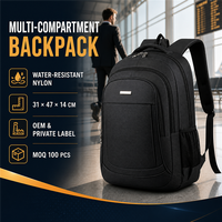 Mochila Personalizada con Múltiples Compartimentos, Almacenamiento en Capas Resistente al Agua y Correas Acolchadas para la Escuela, Viajes, Negocios y Uso Diario