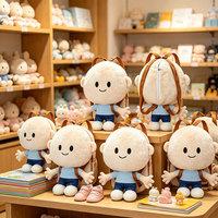 Sac à dos en peluche personnalisé avec personnage de dessin animé, caractéristiques faciales brodées, tissu à poils courts, pour usage quotidien, destiné aux importateurs de jouets, OEM ODM
