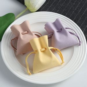 Wholesale Personal Handmade Jewelry Pouch <b>Luxury</b> Custom Jewelry Pouches with Logo Velvet Small <b>Gift</b> Drawstring <b>Bag</b> - Product Image 5