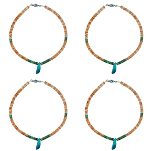 เทอร์ควอยซ์ธรรมชาติ Spiny Mop Beads ชาวเขากะเหรี่ยง925สร้อยคอเงินสเตอร์ลิง - Product Image 5