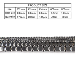 Hematite Loose <strong>Beads</strong> Rounded Square <strong>Magnet</strong> <strong>Beads</strong> Strands 2/3/4/6/8mm Semi-finished Handmade Materials for DIY Jewelry Making - Product Image 6