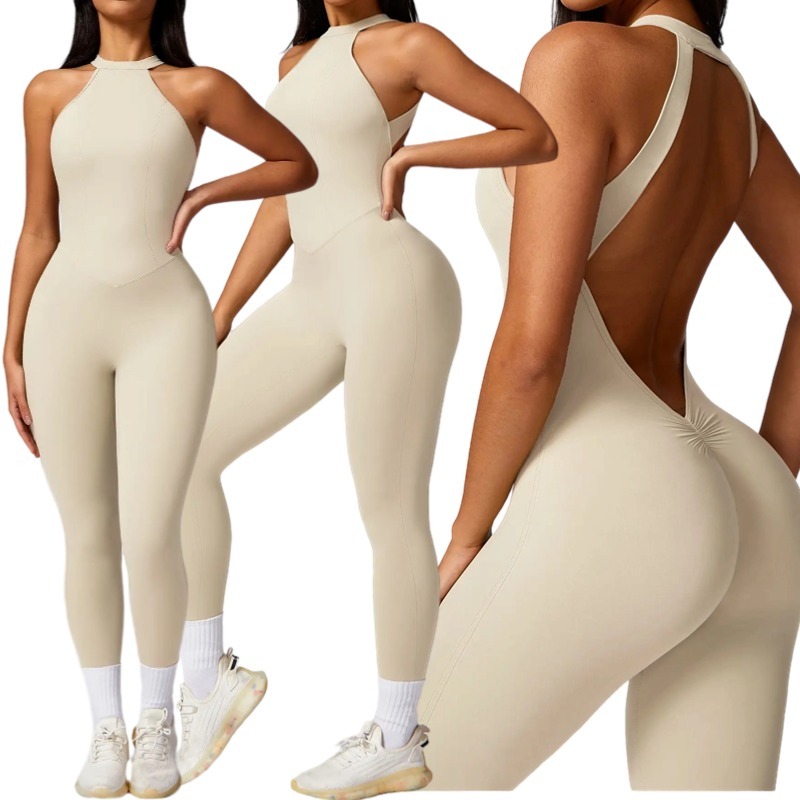 Custom Logo Women Sportswear One Piece Yoga Woman Clothes Running Tight Sport Romper Bodysuit Fitness Workout Yoga Jumpsuit