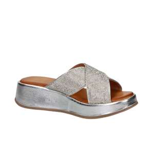 Sandalias Repo para Mujer, Plataforma con Cuña, Plateadas, Tacón de 36,4 cm - Product Image 2