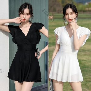 Aran วาฟเฟิลของผู้หญิงขนาดใหญ่1ชิ้นผ้าคลุมชายหาดชุดว่ายน้ำสาว - Product Image 1
