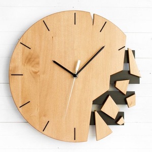 นาฬิกาควอตซ์ไม้ลายแตกแบบนามธรรมจากโรงงานโดยตรง - Product Image 1