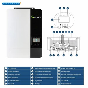 Convertisseur solaire hors réseau monophasé à onde sinusoïdale pure <span class=keywords><strong>Growatt</strong></span> <span class=keywords><strong>SPF3500ES</strong></span> 3,5 kW pour système domestique, compatible avec les batteries lithium-ion - Product Image 2