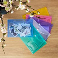 Pochette A5 en polyéthylène avec bouton-pression, pochette transparente en plastique imperméable pour documents, pochette pour l'école, la maison, le travail, le bureau