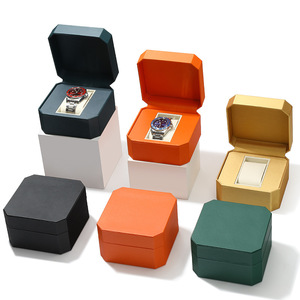 Nouvelle boîte de rangement de paquet de bijoux de montre unique en cuir de couleur multiple de 8 angles - Product Image 1