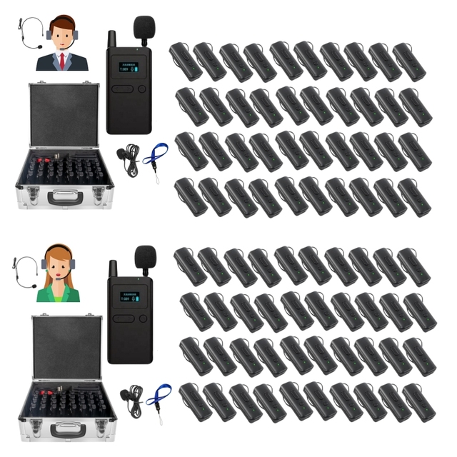 Wireless Audio Tour Guide System Translator Kit Church Translation Devices Training Meeting Exhibition Industrial Tourism