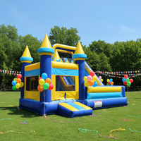 Château gonflable pour enfants avec toboggan aquatique et sec, structure de saut gonflable combinée en plastique 6x6m, garantie 1 an, usage commercial