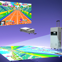 Centre de jeu interactif mobile, appareil de jeu de projection portable, système de jeu de projection interactive sur mur et sol