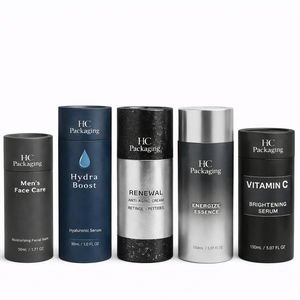 Premium Custom Luxury Paper Tube Packaging for Men Skincare Beard Oil Serum <b>Round</b> Cardboard Cylinder <b>Box</b> Custom Logo Factory - Product Image 2