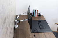 OL-2 En Aluminium Hauteur Réglable 17-32 pouces Moniteur À Double Écran Support Bras Plein Mouvement Moniteur Support de Montage Support De Bureau